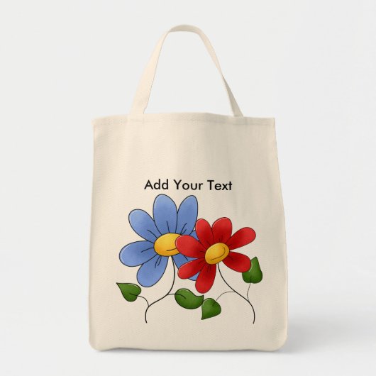 Tote Bag Fourre-tout d'épicerie florale (Devant)