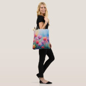 Tote Bag Fourre-tout des tulipes en fleurs lumineuses (Sur le modèle)