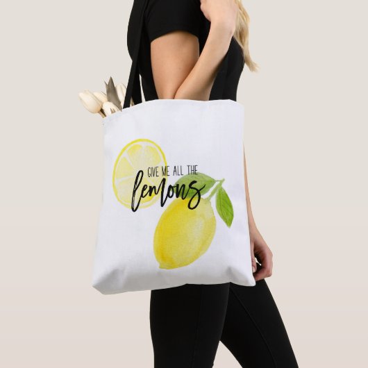 Tote Bag Fourre-tout Donne-moi tous les citrons (De près)