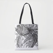 Tote Bag Fourre-tout du visage de poisson (Devant)