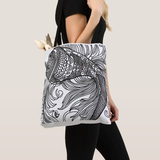 Tote Bag Fourre-tout du visage de poisson (De près)