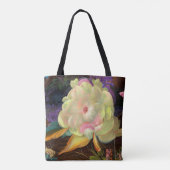 Tote Bag Fourre-tout en fleurs de lotus jaunes (Dos)