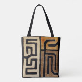 Tote Bag Fourre-tout en tissu Kuba imprimé, Beige, Brown, N (Dos)