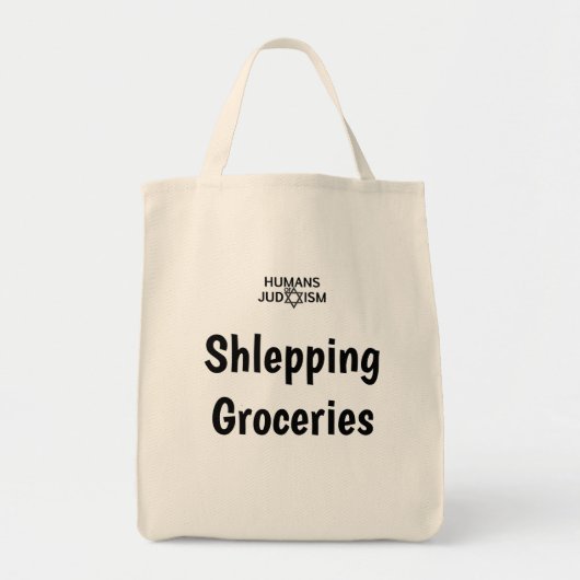 Tote Bag Fourre-tout : Épiceries Shlepping par des humains (Devant)