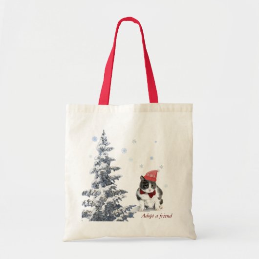 Tote Bag fourre-tout ;  Felix, le chat, en janvier (Devant)