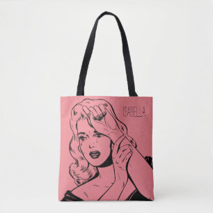 Tote Bag Fourre-tout, Femme en Pleure Rétro