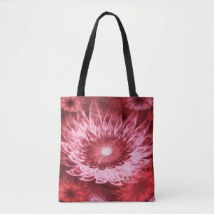 Tote Bag Fourre-tout Fleurs Imaginaires rouges