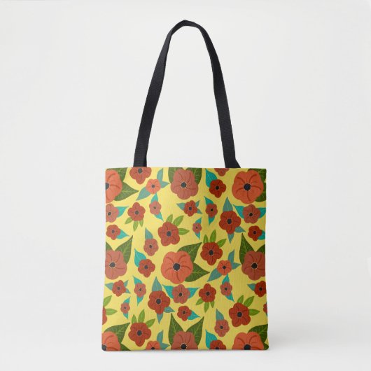 Tote Bag Fourre-tout floral coloré (Devant)