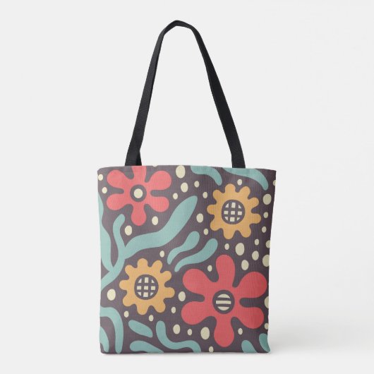 Tote Bag Fourre-tout Floral Super rétro (Dos)