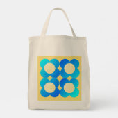 Tote Bag Fourre-tout florale de citron turquoise (Dos)
