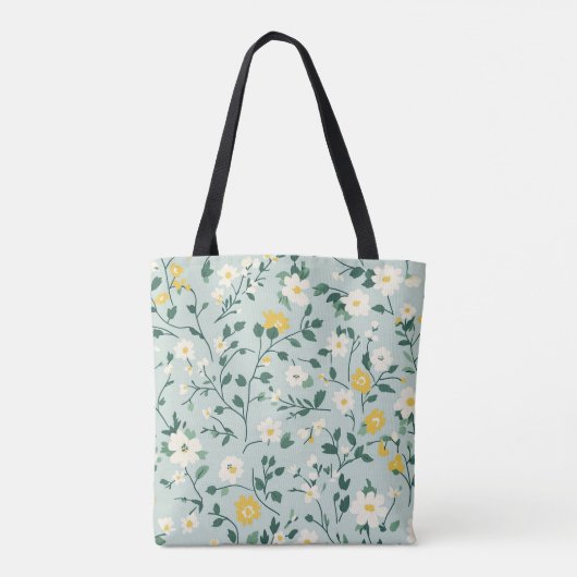 Tote Bag Fourre-tout Florale verte (Dos)