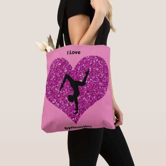 Tote Bag Fourre-tout Gymnastique rose (De près)