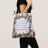 Tote Bag Fourre-tout inspirant avec des fleurs colorées (De près)