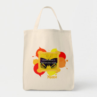 Tote Bag Fourre-tout jaune et par rouge peint $15,95