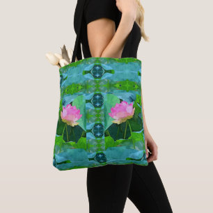 Tote Bag Fourre-tout - Lotus rose Abstrait