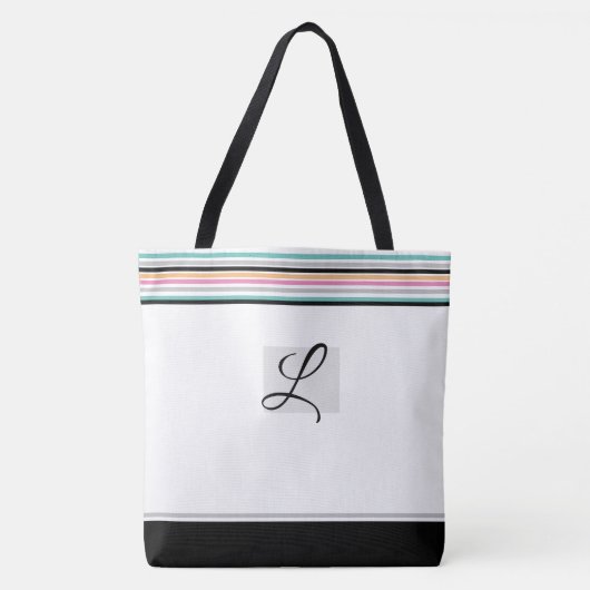 Tote Bag Fourre-tout monogramme moderne (Devant)