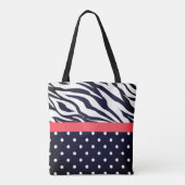 Tote Bag Fourre-tout Monogrammé Zebra Polka (Dos)