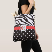 Tote Bag Fourre-tout Monogrammé Zebra Polka (De près)