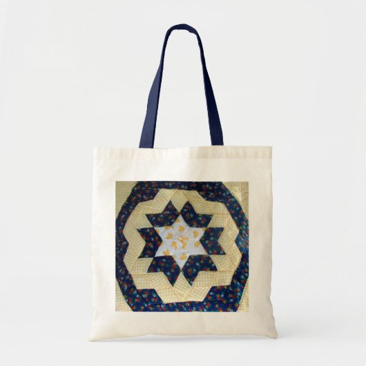 Tote Bag Fourre-tout - Motif à fleurs étoilées (Devant)