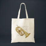 Tote Bag Fourre-tout - musique de marche d'euphonium et de<br><div class="desc">Fourre-tout avec la musique de feuille et l'euphonium de marche.  Grand cadeau pour des musiciens et des mélomanes.</div>