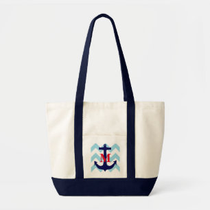 Tote Bag Fourre-tout nautique décoré d'un monogramme