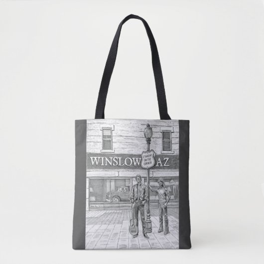 TOTE BAG FOURRE-TOUT NOIR ET BLANC DE WINSLOW AZ (Devant)