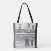 TOTE BAG FOURRE-TOUT NOIR ET BLANC DE WINSLOW AZ (Dos)