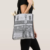 TOTE BAG FOURRE-TOUT NOIR ET BLANC DE WINSLOW AZ (De près)