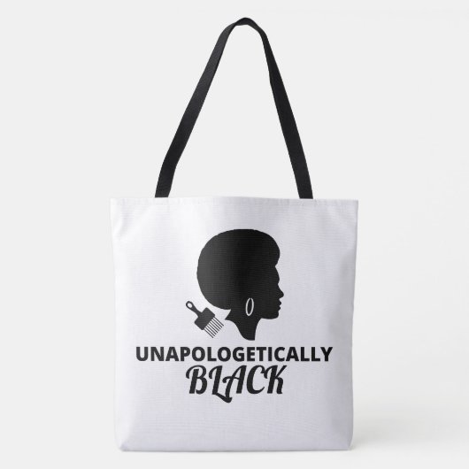 Tote Bag Fourre-tout noir sans excuses (Devant)