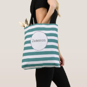 Tote Bag Fourre-tout nommé rayé (De près)
