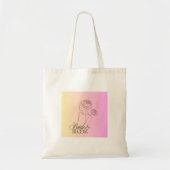 Tote Bag Fourre-tout nuptiale - rose et jaune (Devant)