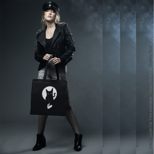 Tote Bag Fourre-tout - Ode to Love Chat de la poète Adiela