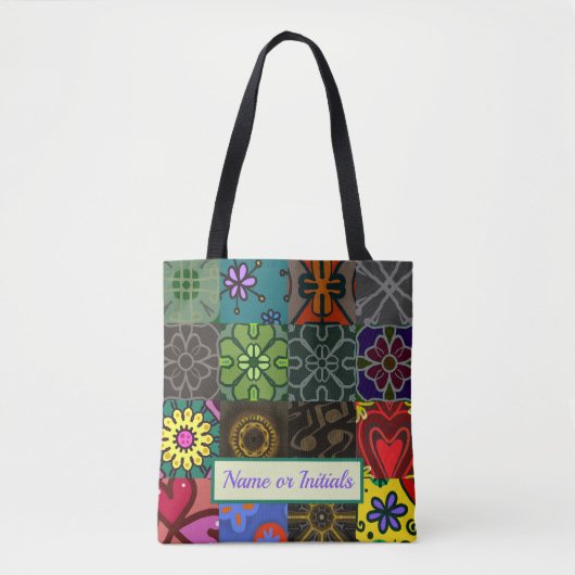 Tote Bag FOURRE-TOUT - Patchwork Motif 1 - Mongram personna (Devant)