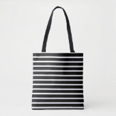 Tote Bag Fourre-tout rayé noir et blanc (Devant)