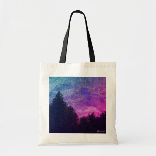 Tote Bag Fourre-tout - Rose "Golden Sunset Pines" par All J (Devant)
