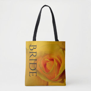 Tote Bag Fourre-tout rose jaune pour la mariée