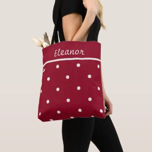Tote Bag Fourre-tout rouge avec points de crème - Parfait p