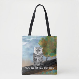 Tote Bag Fourre-tout saisonnière d'impression de chouette