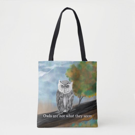 Tote Bag Fourre-tout saisonnière d'impression de chouette (Devant)