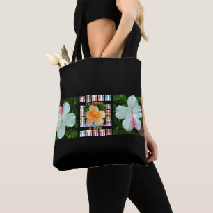 Tote Bag Fourre-tout, tapisserie hawaïenne avec la ketmie