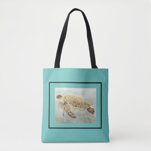 Tote Bag Fourre-tout - Tortue de mer (Devant)