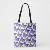 Tote Bag Fourre-tout tout-en-dessus - Papillon pourpre (bla (Devant)