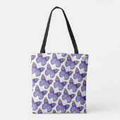 Tote Bag Fourre-tout tout-en-dessus - Papillon pourpre (bla (Dos)