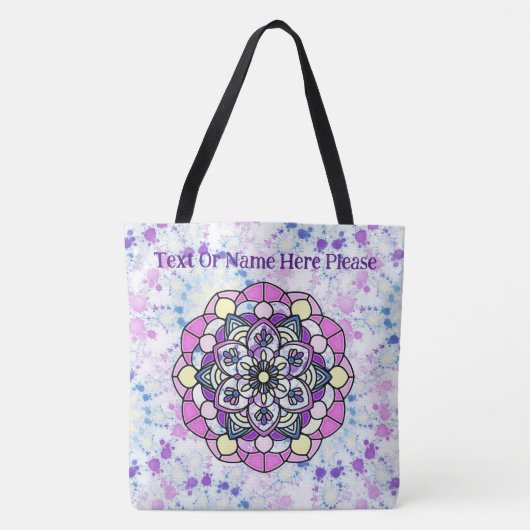 Tote Bag Fourre-tout tout-en-impression Mandala Spring, Fou (Devant)