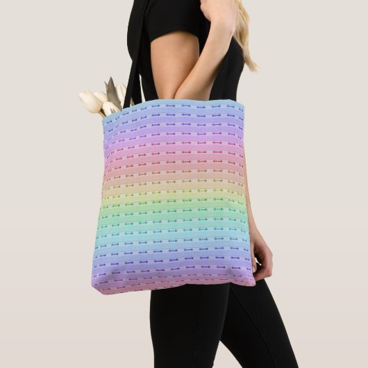 Tote Bag Fourre-tout tout-en-un - Stitching arc-en-ciel (De près)
