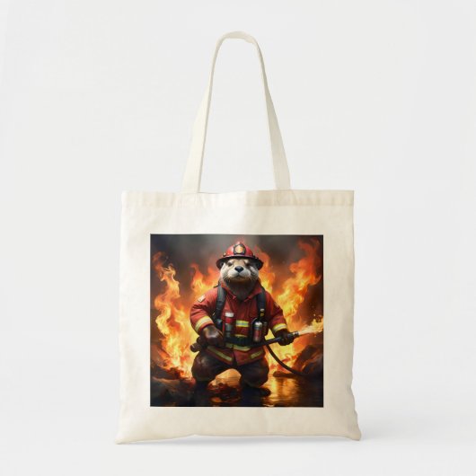 Tote Bag **"Fourrure et Flammes : Le contre-feu du pompier (Devant)
