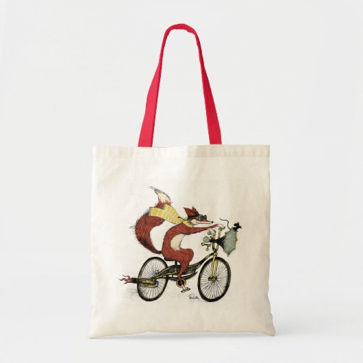 Tote Bag Fox allant à vélo Fourre-tout par des watts de (Devant)