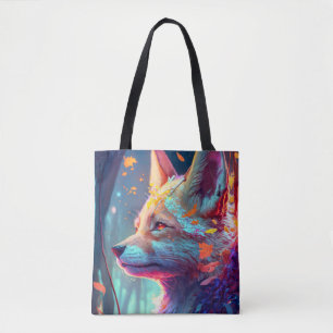 Tote Bag Fox Animal Portrait Peinture Dark Caractère Spirit
