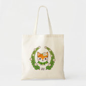 Tote Bag Fox de fleur décoré d'un monogramme (Devant)