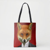 Tote Bag Fox En Costume De Soirée, Portrait (Devant)